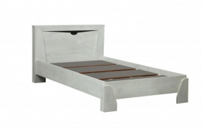 Кровать одинарная 33.07 с настилом Лючия (ш. 900)/(бетон пайн белый / венге / белый)