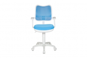 Кресло детское CH-W797 (белые колеса) Ткань/Сетка/Пластик/Металл, Голубой TW-55 (ткань)/Голубой (сетка)/Белый (пластик), Есть