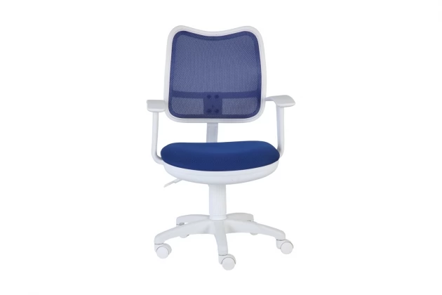 Кресло детское CH-W797 (белые колеса) Ткань/Сетка/Пластик/Металл, Синий TW-10 (ткань)/Синий (сетка)/Белый (пластик)